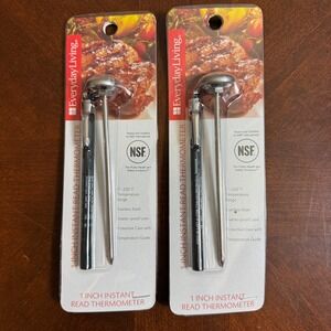 Lot‎ 2 Instant Read Thermometer 1" Dial Stainless Steel NSF  Everyday Living